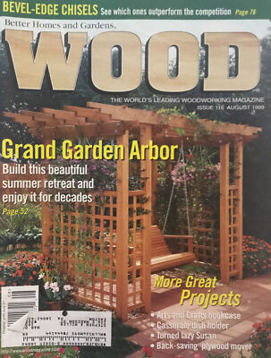 Wood Magazine by Better Homes and Gardens August 1999 Woodworking Garden Arbor-image