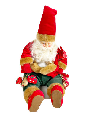 VTG Christmas Present & Past Wind-Up Sitting Santa Musical Plays “Jingle Bells”-image