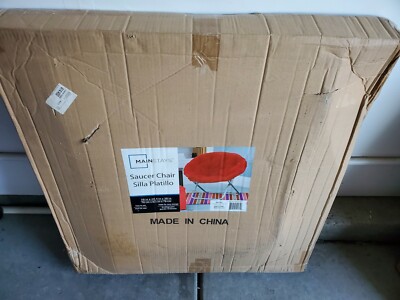 New Mainstays Faux Fur Saucer Chair - Sillia Platillo Red -Ships in Original Box-image