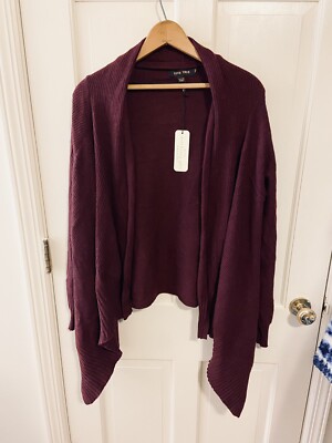 NWT Love Tree soft cozy burgundy open front cardigan-image