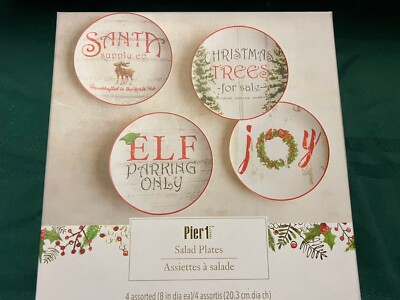 Pier 1 Christmas Salad Appetizer Plates 8