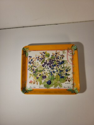 Made In Italy Small Melamine Tray With Blueberries & Grapes 5”x 4.5