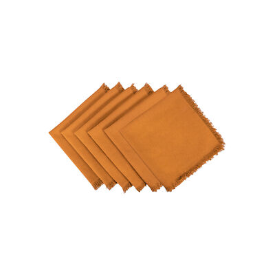 Design Imports Solid Pumpkin Spice 6-Pc. Napkins - YELLOW ONE SIZE-image