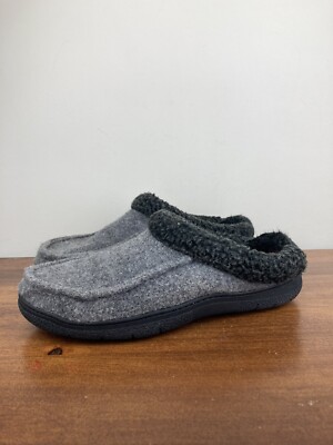 Dearfoams Cozy Comfort Men's Size Large 11-12 Gray Charcoal Slippers Shoes-image