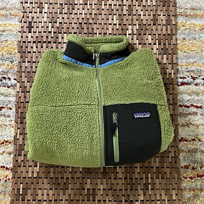 VTG Patagonia Retro X Deep Pile Fleece Full Zip Jacket Forest Green Men's Medium-image