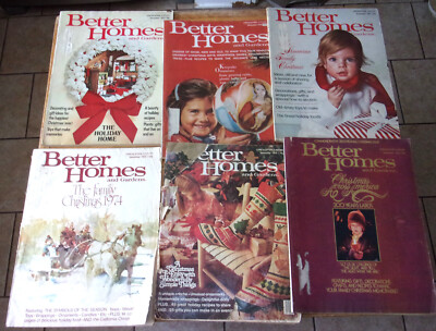 6 Vintage Better Homes And Gardens Christmas Magazines 1970s- Brooke Shields Ad-image
