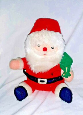 Vintage plush Christmas Santa Wind Up musical Joy to World 10