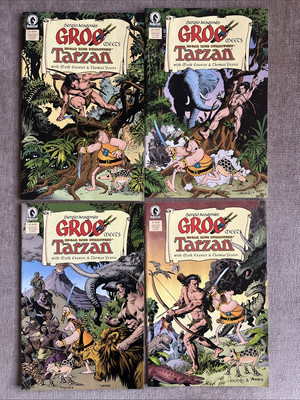 Groo Meets Tarzan Comic Set 1 2 3 4 Lot Sergio Aragones Edgar Rice Burroughs NM-image