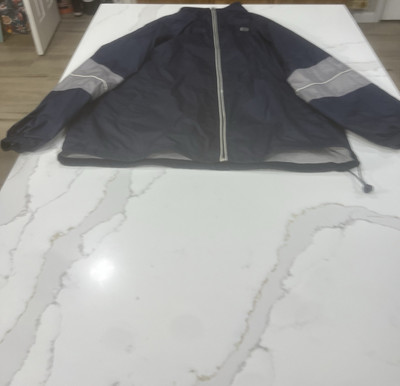 Vintage Wilson Navy Zip Up Wind Breaker Sz L-image