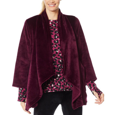 Soft & Cozy Plush Lounging Cardigan-Wa 670938-R-image