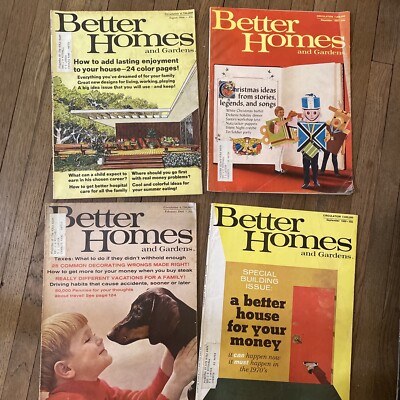 4 Vintage Better Homes & Gardens Magazines Dec. 1969, Sept. 1969- Feb & Aug 1966-image