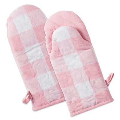 Design Imports CAMZ10536 Pink Buffalo Check Oven Mitt - Set of 2-image