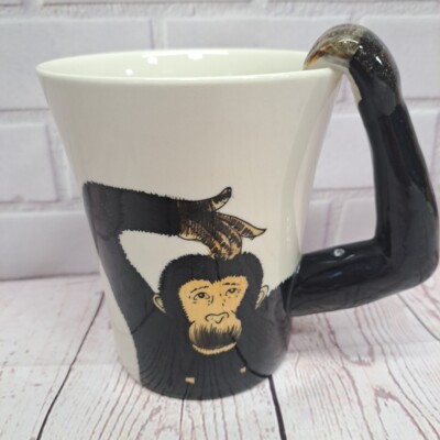 Monkey Handle Ceramic Mug By Pier 1 Imports - Unique & Fun Design - 16 Oz-image