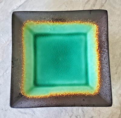 Jade Crackle Square Salad Dessert Plate by Better Homes and Gardens-image