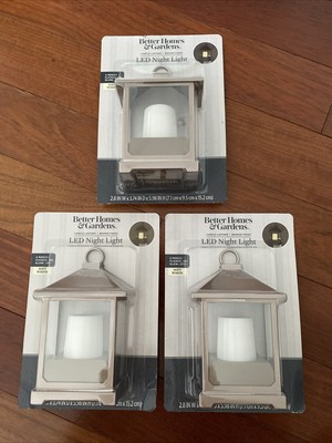 Lot Of 3 Better Homes & Gardens LED Candle Lantern Night Light Soft White 4 Mode-image