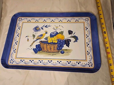 VTG Design Imports LTD Bird/Fruitbasket Tray Made In Italy-image