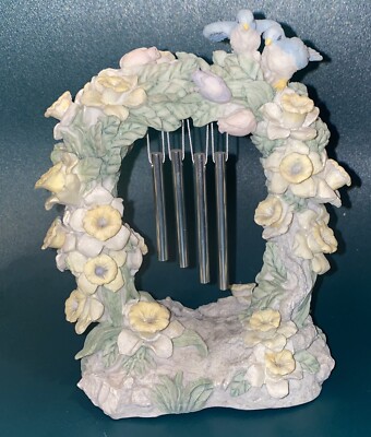 Vintage Avon Floral Birds Wind chime Figurine 3D Inside/ Outdoor-image