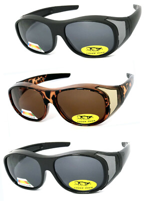 Polarized Shield FIT OVER SUNGLASSES COVER All Glasses Fishing 2 Size M or L-image