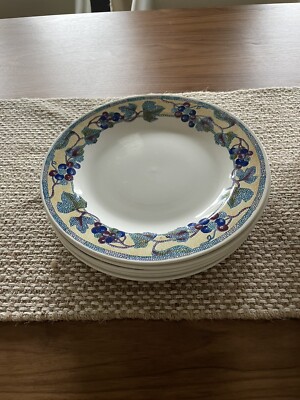 Pier 1 Mosaic Grapes Dinner Plates Set of 6 England Angleterre-image