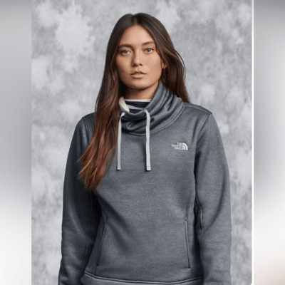 The North Face Mattea Fleece Sweatshirt Gray Pullover Cowl Neck Size XS-image