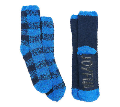 AnyBody Cozy Socks Set of 2 - Cobalt / Joyful, ONE SIZE-image