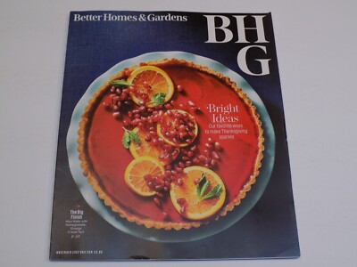 Better Homes Gardens Magazine Nov2022 Thanksgiving Pomegranate Orange Cream Tart-image