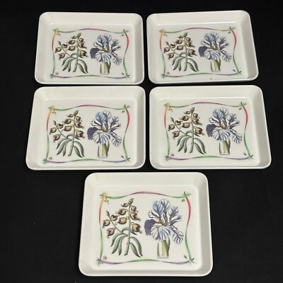 Lilly Of The Valley Iris Melamine Snack Trays Made Italy Design Imports Flowers-image