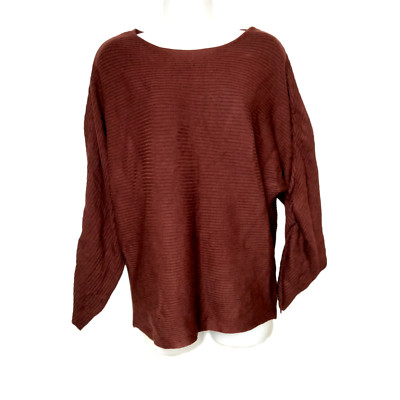 ANA Women's Knit Oversized Sweater Long Sleeve Pullover Maroon Size XS-image
