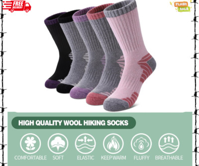 Wool Socks for Women Hiking Thermal Winter Thick Warm Cozy Boot Socks-image