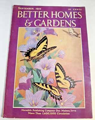 1933 SEPTEMBER BETTER HOMES & GARDENS MAGAZINE RECIPES ADS HOMEMAKER  GARDENING-image
