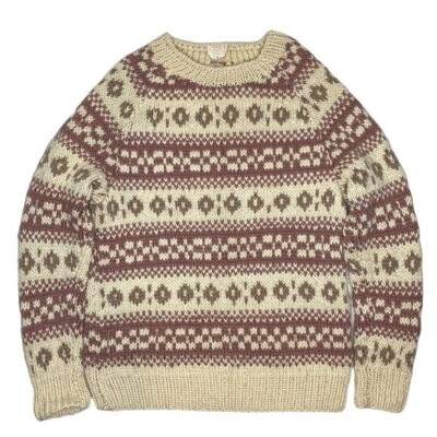 Vintage Hand Knitted Pier 1 Imports New Zealand Wool Sweater: Size Large-image