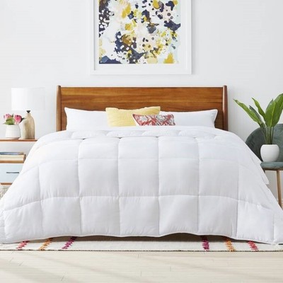 Queen Size Cozy All Seasons Plush White Polyester Down Alternative Comforter-image