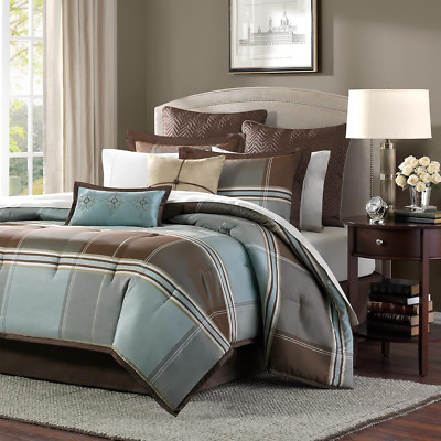 Cozy Comforter Set Casual Modern Design - All Season Bedding, Matching Bed Skirt-image