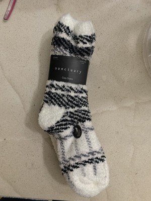 Sanctuary Cozy Fuzzy Socks Women’s Shoe Size 4-10 Gray, Black, White Set of 3-image