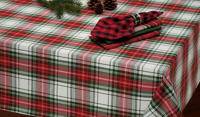 DII  Christmas Plaid Tablecloth ~ 60 x 84