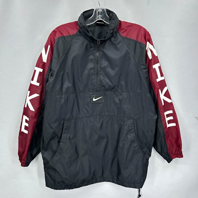 VTG Nike Jacket Mens Medium Windbreaker Anorak Kangaroo Pullover Spellout 90s-image