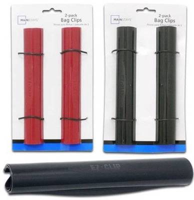 4pk (2 Red 2 Black) Mainstays Ez-clip Bag Clips potato chips plastic closer H59-image