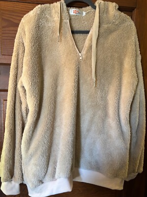 Reach Me Size XL Beige Fuzzy Hooded Pullover - Barely Worn - Super Comfy!-image