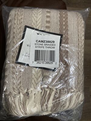 Design Imports Stone Braided Stripe Throw Blanket 50