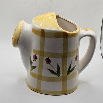 Price Imports Planter Watering Can Vintage Ceramic Made In Japan Floral Design-image