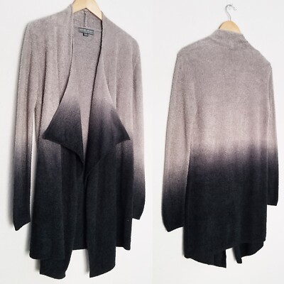 Barefoot Dreams CozyChic Lite Calypso Wrap Cardigan Pewter Black Ombre S/M 436-image