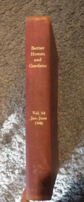 BETTER HOMES & GARDENS JAN. - JUNE 1946 HARDCOVER BOUND MAGAZINES DESIGN .ADS-image