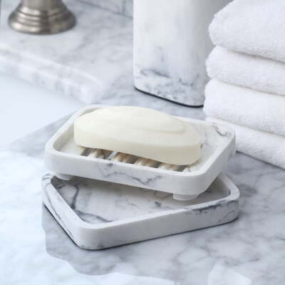 Better Homes & Gardens Faux Marble Soap Dish, White-image
