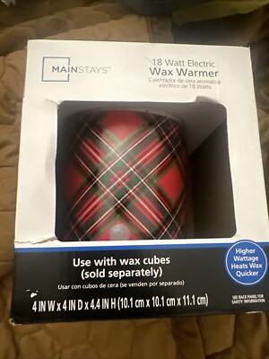 Mainstays wax warmer 16 Watt Electric Christmas Plaid Green/Red Classic New Og-image