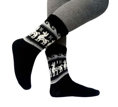 Alpaca & Llama Wool Socks for Women | Cozy Thermal Bed Socks | Size 8.5-9.5 US-image
