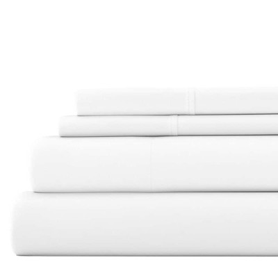 Becky Cameron 4-Piece White Solid Microfiber King Sheet Set-image