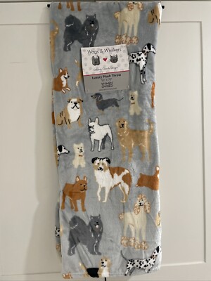 CUTE DOGS 50x70 Plush Throw Blanket Dalmatian Poodle Lab Dachshund Husky Bulldog-image