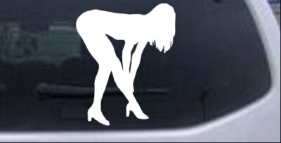 Sexy Girl Bending Over Silhouette Car or Truck Window Laptop Decal Stick-image
