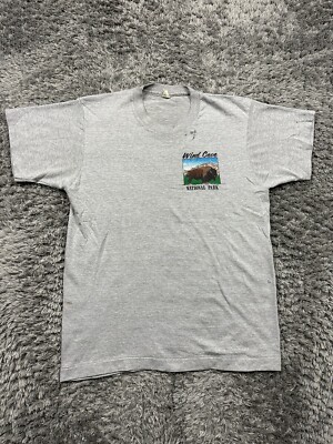 Vintage Wind Cave National Park South Dakota Go Crawl Buffalo 80s T Shirt Medium-image