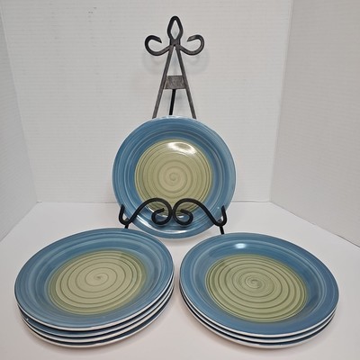 Pier 1 Imports Blue & Green Swirl Stoneware 7.5